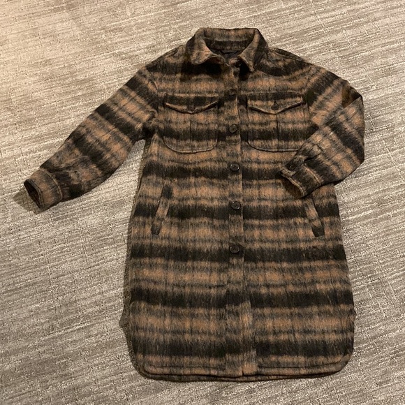 7 FOR ALL MANKIND Plaid Sherpa Duster - Picture 4 of 10